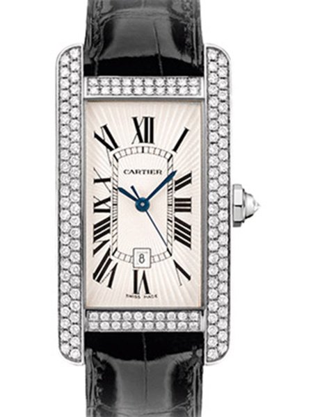 Cartier Tank Americaine Medium Model White Gold diamonds WB710002
